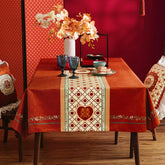 Chinoiserie Wedding Celebration Red Rectangular Tablecloth