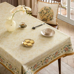 Chinoiserie Luxury Plush Rectangular Tablecloth