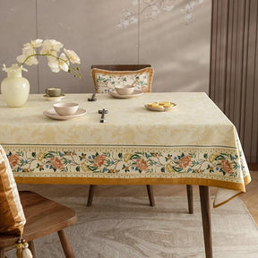 Chinoiserie Luxury Plush Rectangular Tablecloth