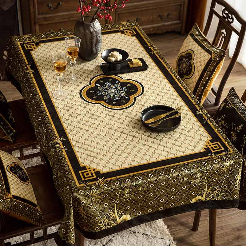 Chinoiserie Classical  Bamboo Rectangular Tablecloth