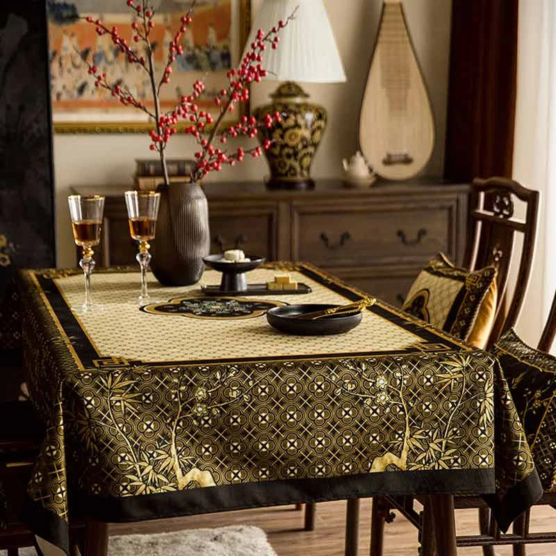 Chinoiserie Classical  Bamboo Rectangular Tablecloth