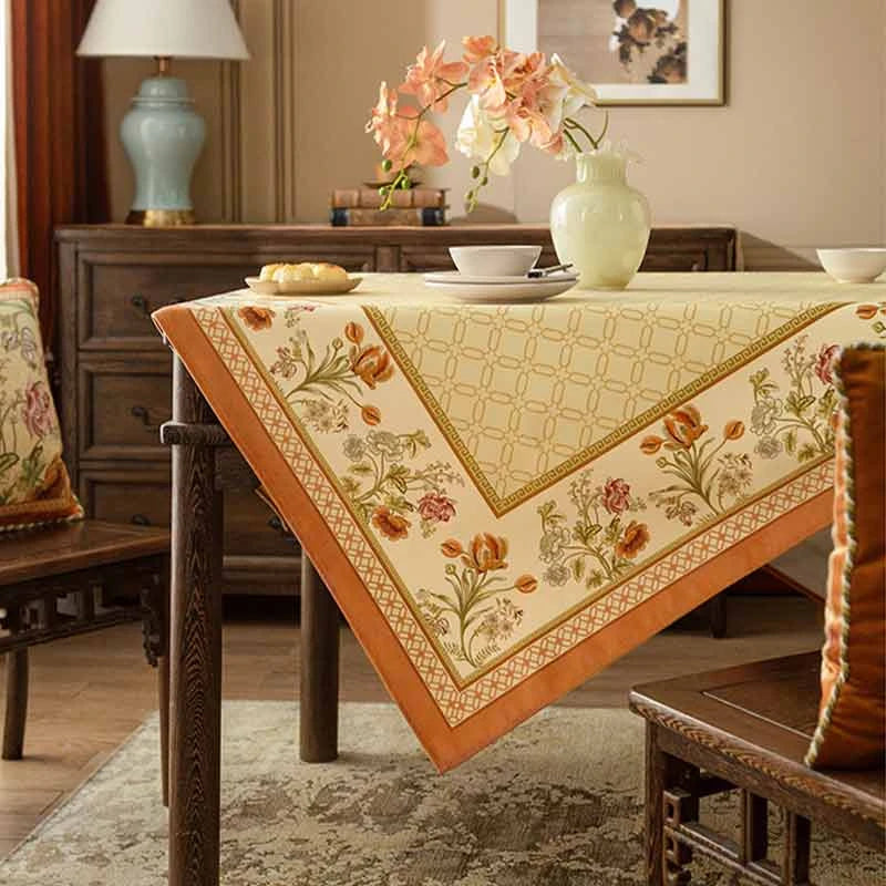 Chinoiserie Country Style Coffee Table Cover Tablecloth