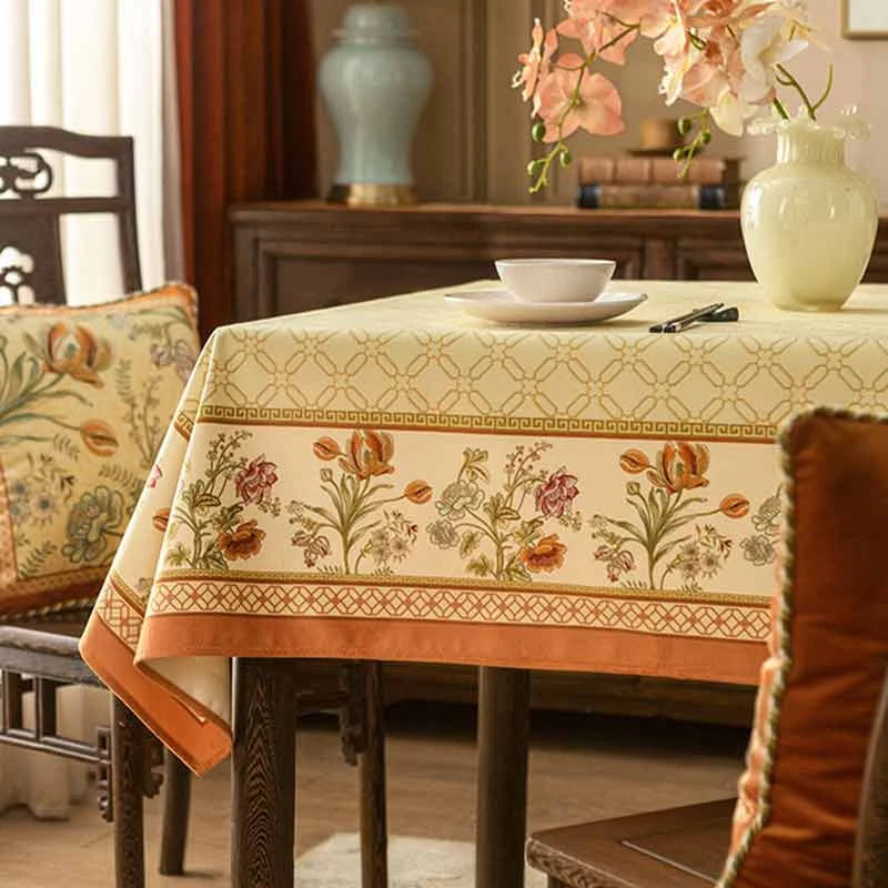 Chinoiserie Country Style Coffee Table Cover Tablecloth