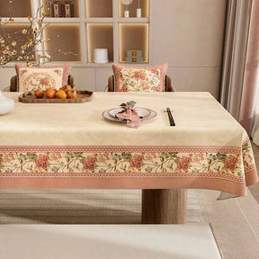 Chinoiserie Vintage Floral Country Style Rectangular Tablecloth