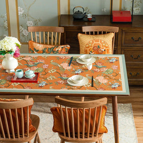 Chinoiserie Mountain Hydrangea Wash-Free Leather Table Mat