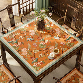 Chinoiserie Retro Spring Floral Square Table Mat