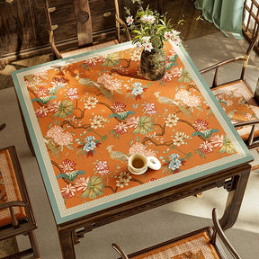 Chinoiserie Retro Spring Floral Square Table Mat