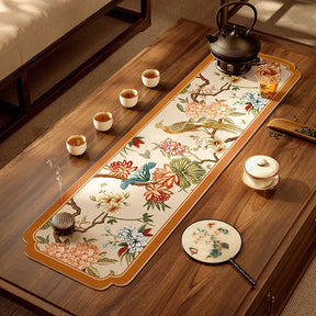 Chinoiserie Retro Spring Floral Tea Table Drying Mat