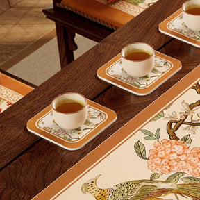 Chinoiserie Retro Spring Floral Tea Table Drying Mat