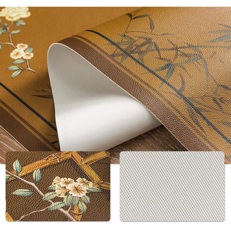 Chinoiserie Leather Waterproof Oil-proof Dining Table Mat