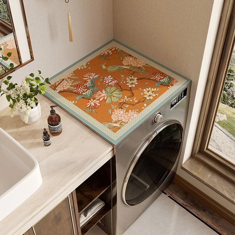 Chinoiserie Mountain Hydrangea Washer Dust and Sun Protection Mat