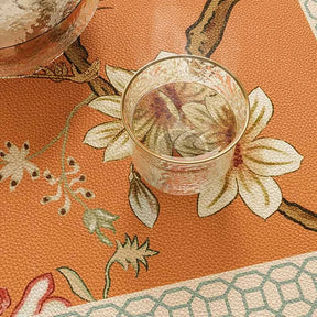 Chinoiserie Mountain Hydrangea Round Table Fan-shaped Placemat