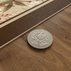 Chinoiserie Vintage Springtime Double-layer Round Leather Table Mat