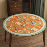 Chinoiserie Mountain Hydrangea Round Leather Table Mat