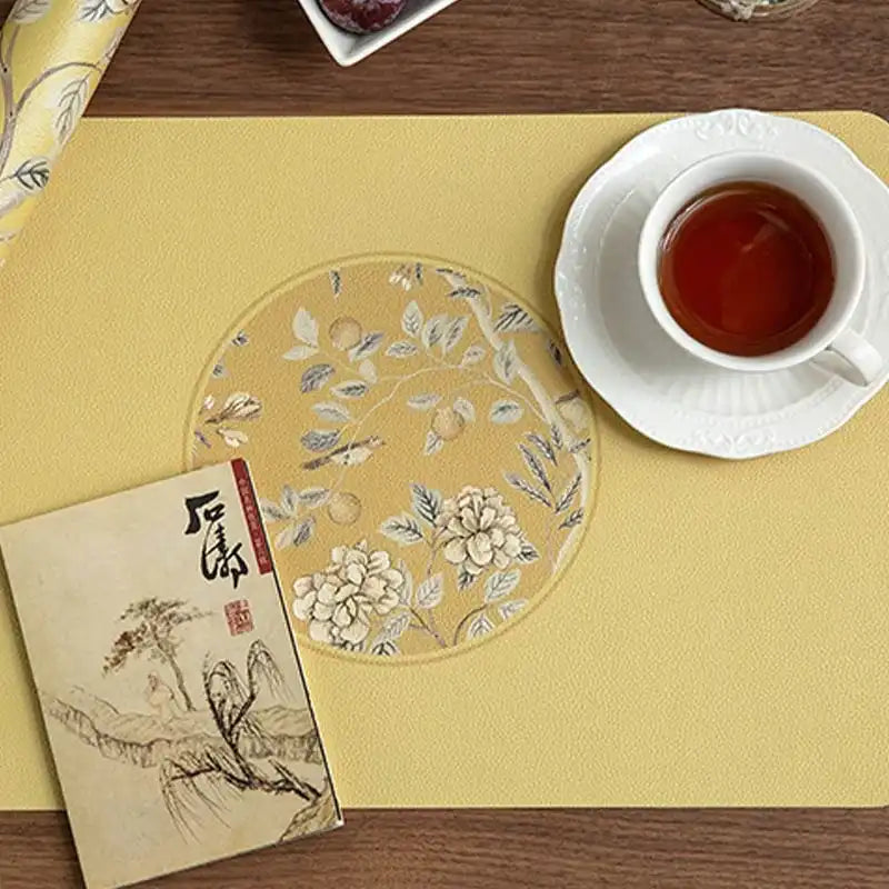 Chinoiserie Country-style Leather Washable Placemats