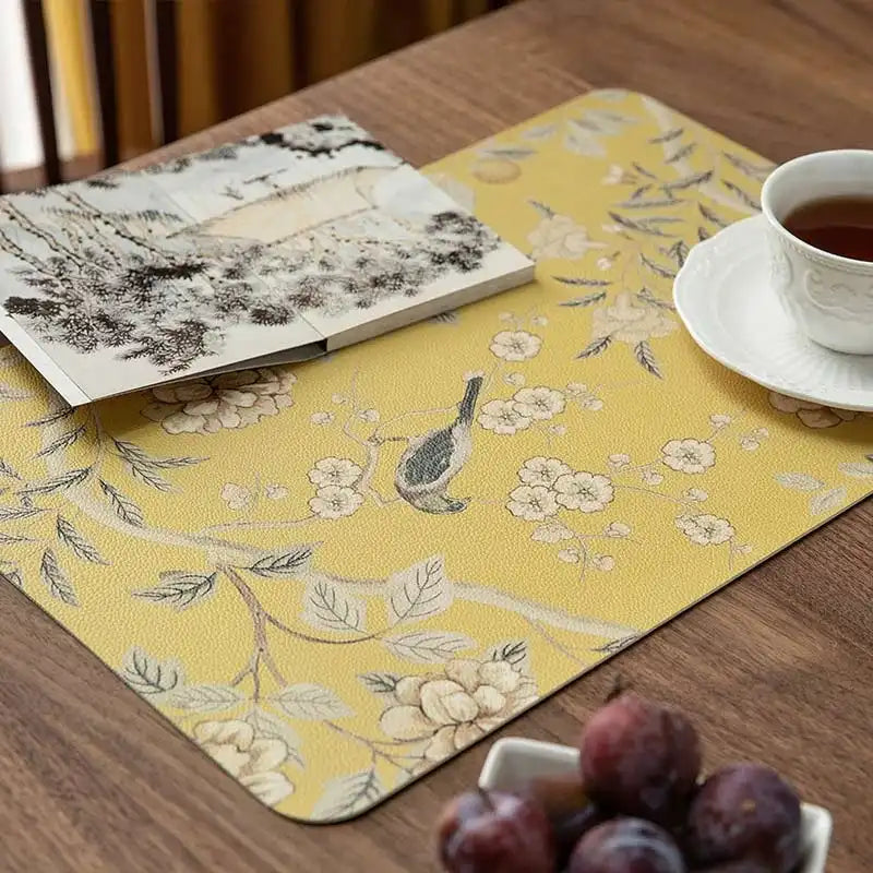 Chinoiserie Country-style Leather Washable Placemats