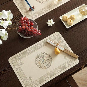 Chinoiserie Waterproof and Oil-proof Leather Washable Placemat