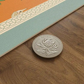 Chinoiserie Mountain Hydrangea Double-layer Round Leather Table Mat