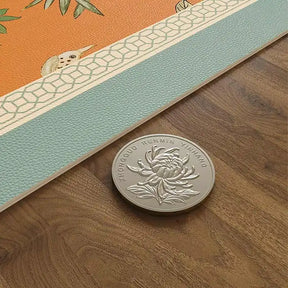 Chinoiserie Mountain Hydrangea Leather Bedside Table Cover