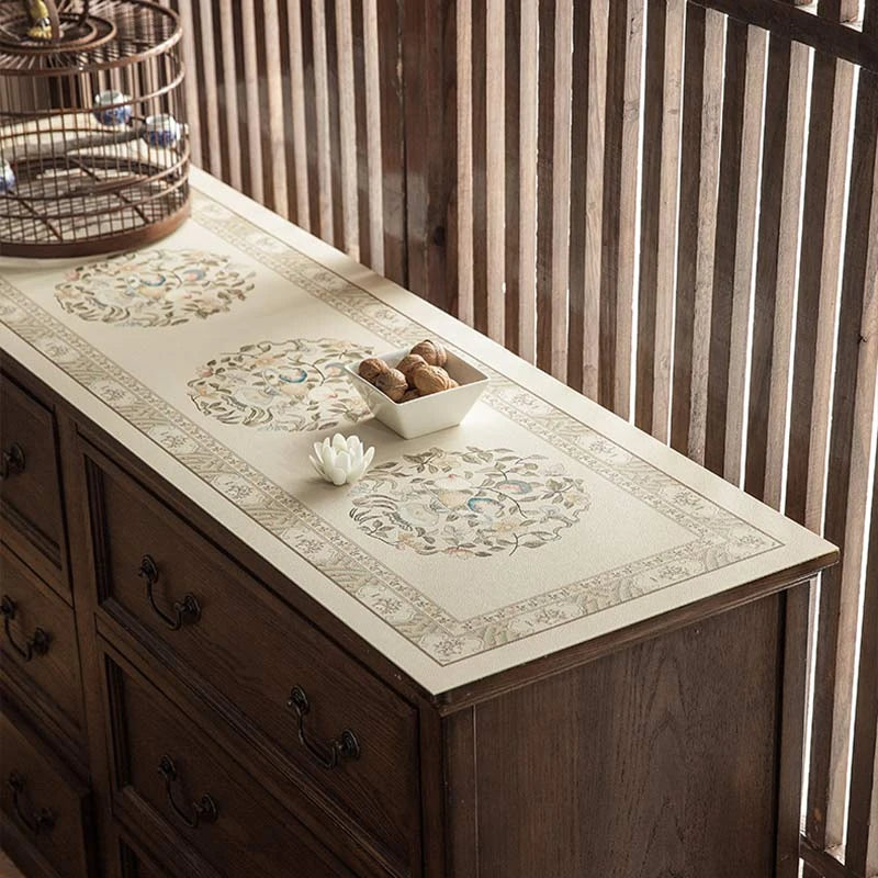 Chinoiserie Vintage Elegant Waterproof TV Table Mat