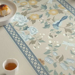 Chinoiserie Spring Blossom Waterproof Rectangular Table Mat