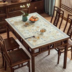 Chinoiserie Spring Blossom Waterproof Rectangular Table Mat