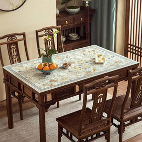 Chinoiserie Spring Blossom Waterproof Rectangular Table Mat