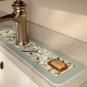 Chinoiserie Kitchen & Bathroom Counter Leather Draining MMat