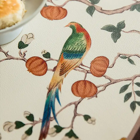 Chinoiserie Luxury Retro Floral Bird Waterproof Table Mat