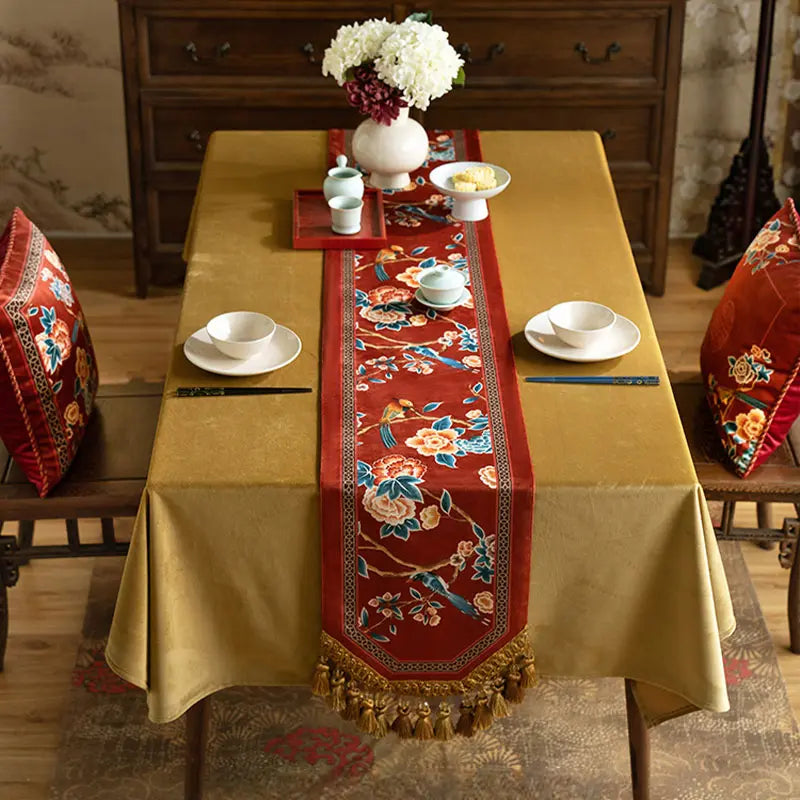 Chinoiserie Wedding Celebration Prosperity Table Runner