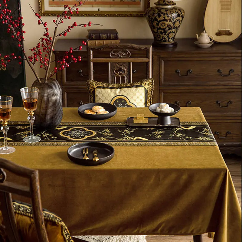 Chinoiserie Vintage Luxury High-End Table Runner