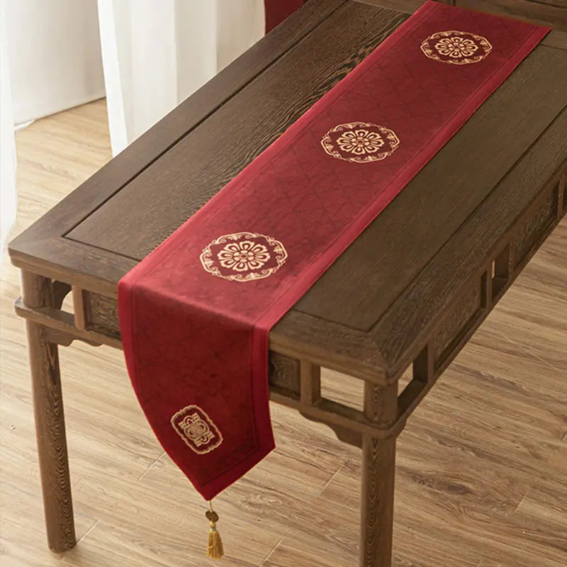 Chinoiserie Wedding Celebration Red Table Runner