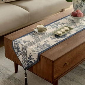 Chinoiserie Blue and White Simplicity Romantic Table Runner