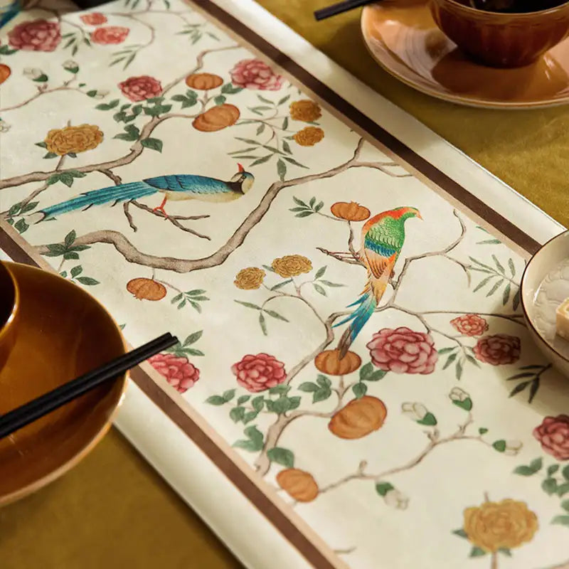 Chinoiserie Country Style Coffee Table Cover Table Runner